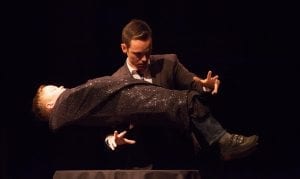 Jamie making a member of the audience float!