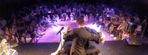 Jamie can make a member of the audience float in to the air!